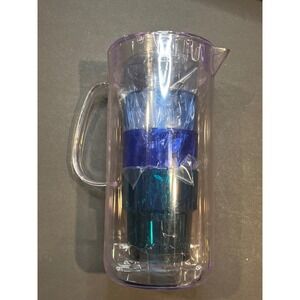 Mainstays 3 Quart Pitcher with 4 Stackable 14oz Tumblers Blue Teal BPA Free NEW